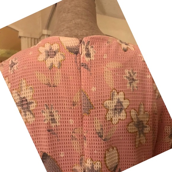 1960s Bubble Gum Pink Handmade Floral Maxi Dress M - Picture 7 of 8